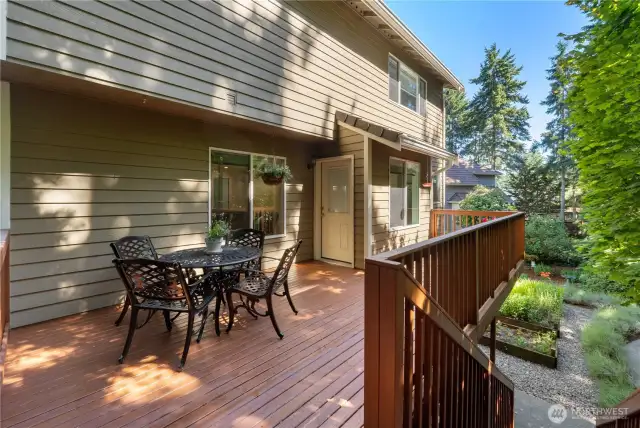 Upper deck located just off the kitchen is a perfect place to entertain and enjoy BBQs.