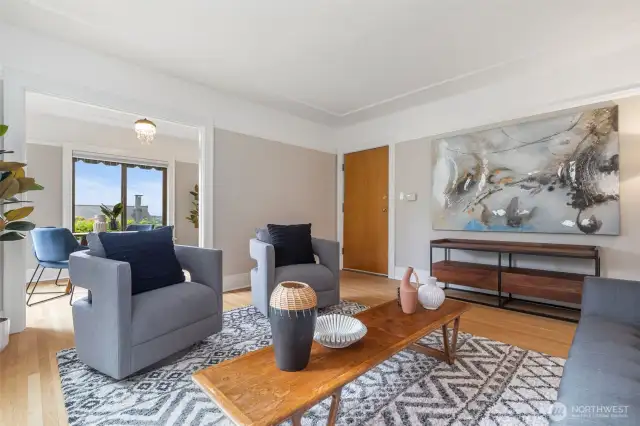High ceilings, radiator heat and no shared walls.