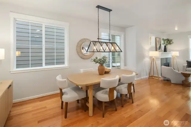 Large Dining space that leads out to private patio.
