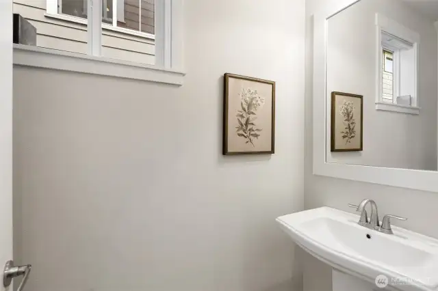 Powder room on the main level.