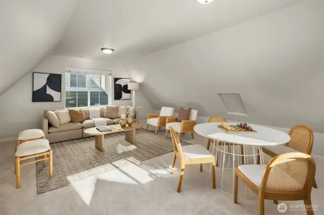 3rd level Bonus room.  Oversized and perfect for game room, playroom, home office or home theater.