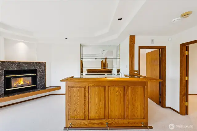 Fully finished basement with substantial wet bar.