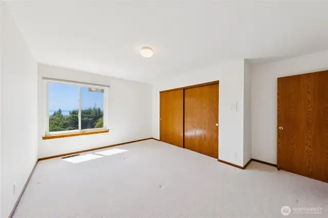 Bedroom 2 on lower level with large closet space.