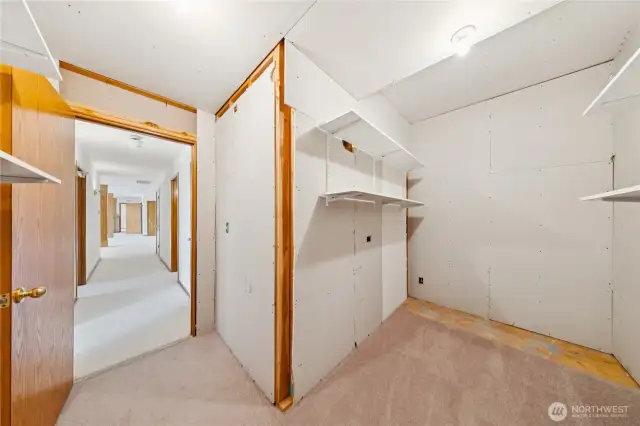Large storage space on lower level.