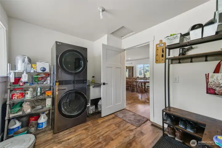 laundry room with lots of storage