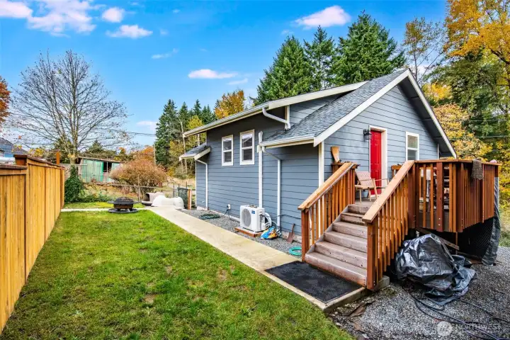 Yard for ADU and the front door.