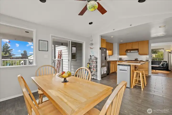 Dining space open to kitchen