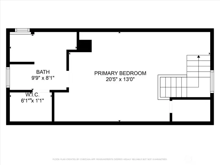 Upper level primary suite floor plan Upper level primary suite floor plan