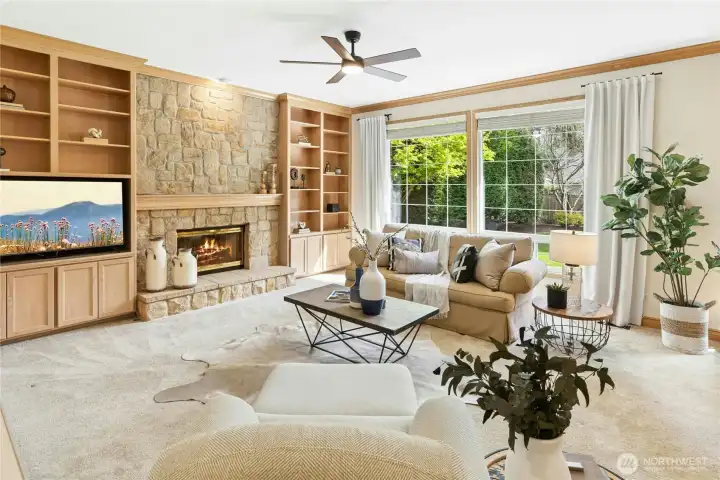 Back in the family room there's room to spread out, watch the game or have a movie night in.