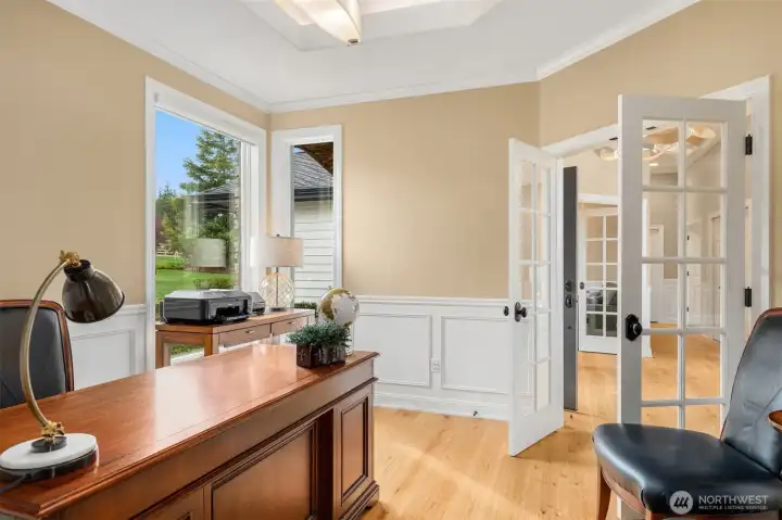 Office with french doors