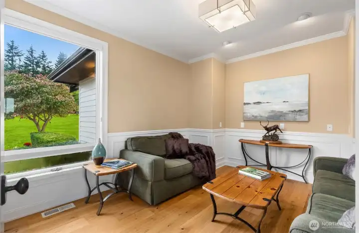 Den with french doors