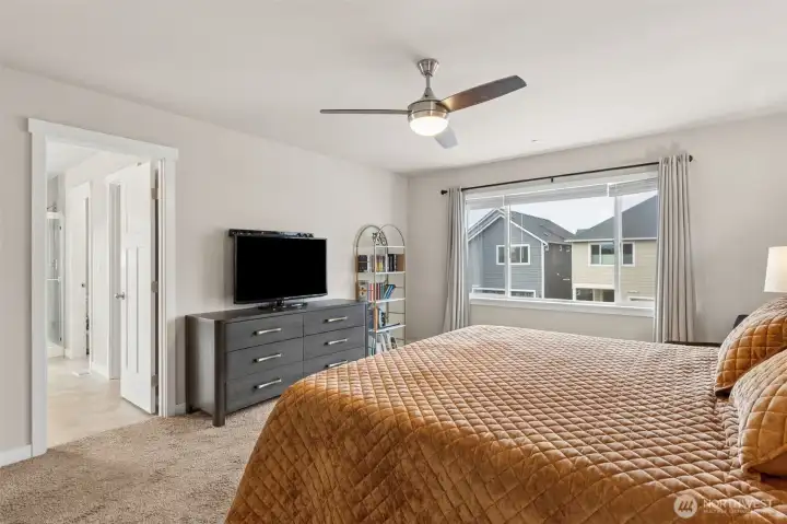 Primary suite with attached bath.