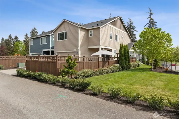 Wonderful corner lot on this nearly new build.