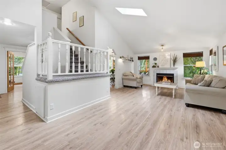 Entering the home you are greeted with high ceilings, open space, and tons of light.
