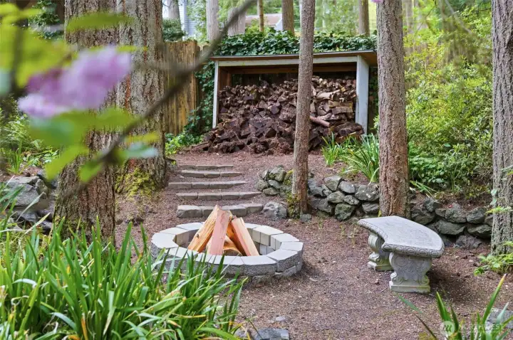 Full wood storage and easy firepit access means a whole lot of warm nights by the fire.