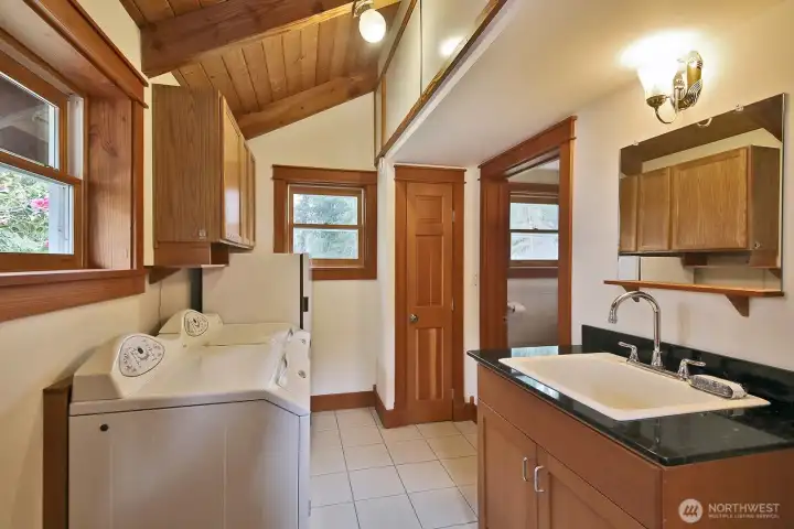 The Mudroom includes the laundry, a stand up freezer, and a 3/4 bath for washing off the mud.