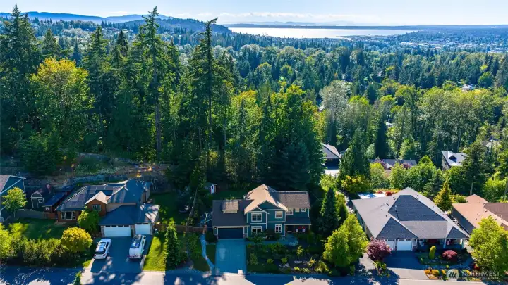 The home sits on a large lot that includes a conservation easement behind the home for privacy.