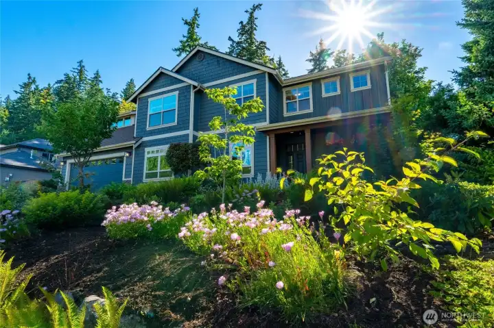 A gorgeous home with beautiful landscaping
