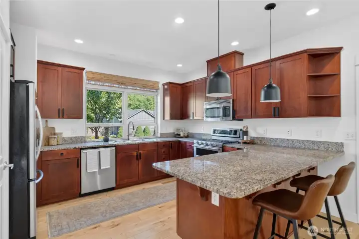 The kitchen is large and welcoming with lots of counterspace.