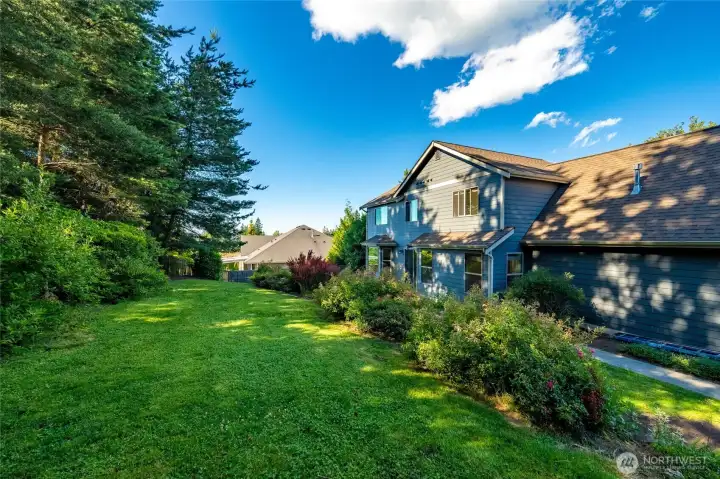 Lots of room to play and relax in the terraced backyard.