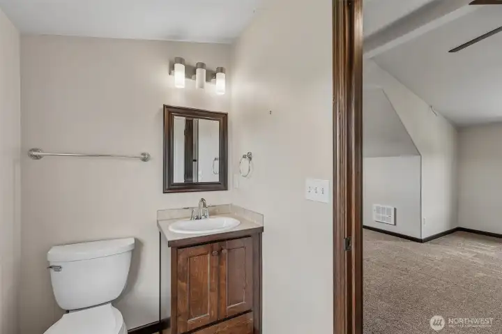 3/4 bath with shower in the bonus rm.