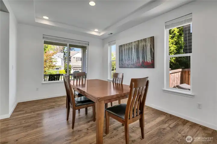 Plenty of space to extend this table for six or more chairs! Plenty of space to extend this table for six or more chairs!