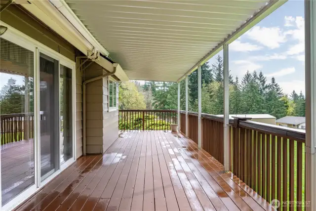 Covered deck off of main level