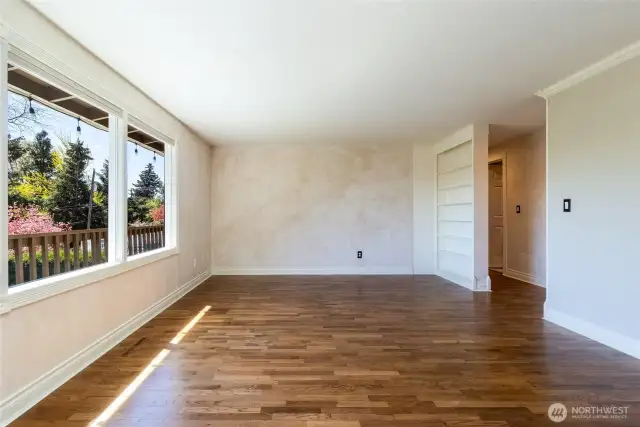 Spacious living room on main level, room for all!