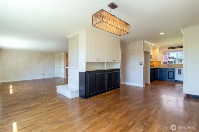 Beautiful hardwood floors throughout the main level of home