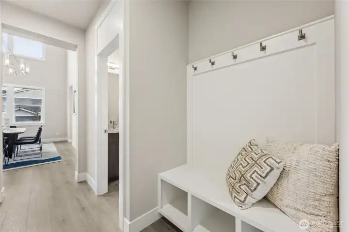 As you enter from the garage, you'll get a lot of use out of the drop zone! Photos are for representational purposes only.  Colors and options may vary.