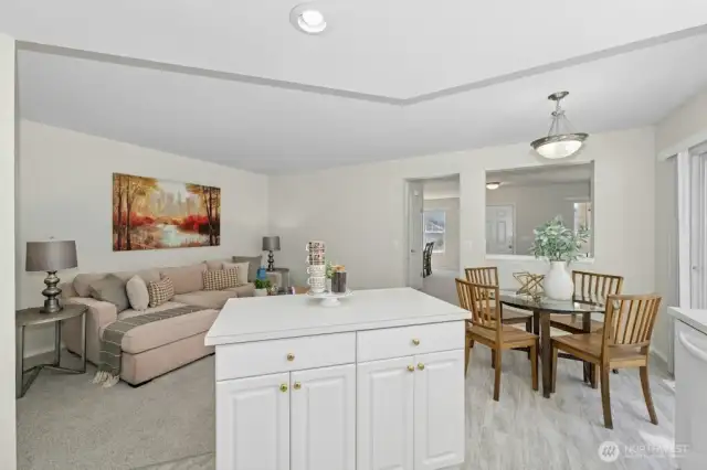 This home features the Great Room concept with the kitchen open to the everyday eating area and family room.