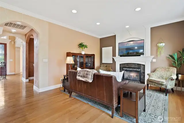 The attention to detail when this home was built includes the arched entryways to each room and the crown molding.  It gives this home an elegant feel.