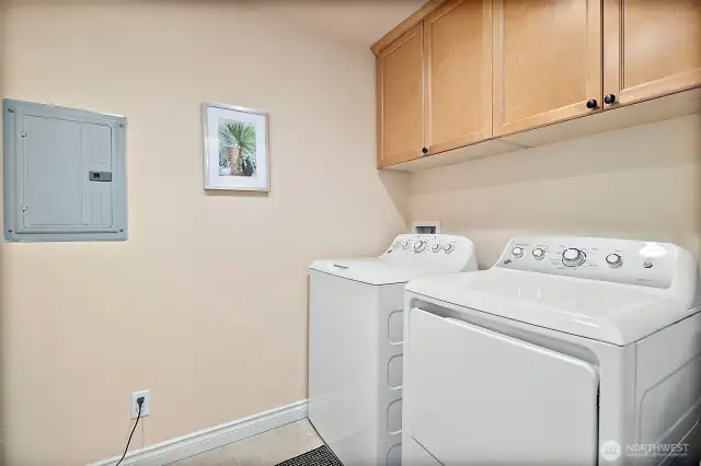 Full size washer and dryer in the fully finished downstairs.