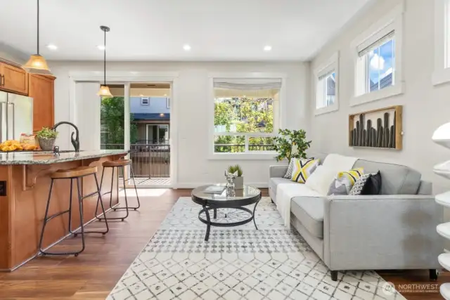 Family room off kitchen.