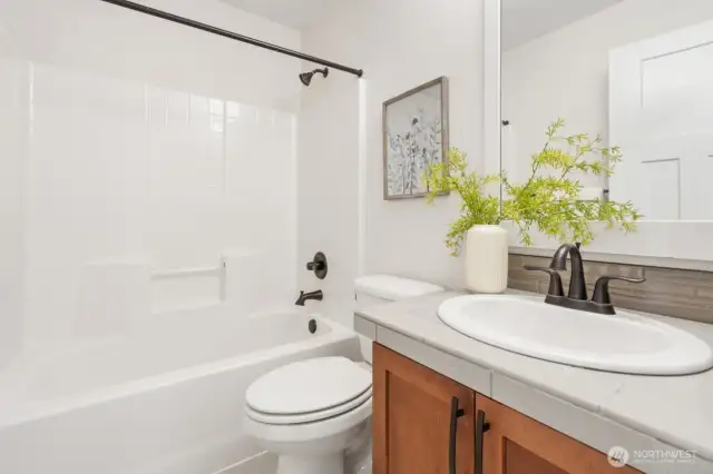Hallway bathroom on upper level.