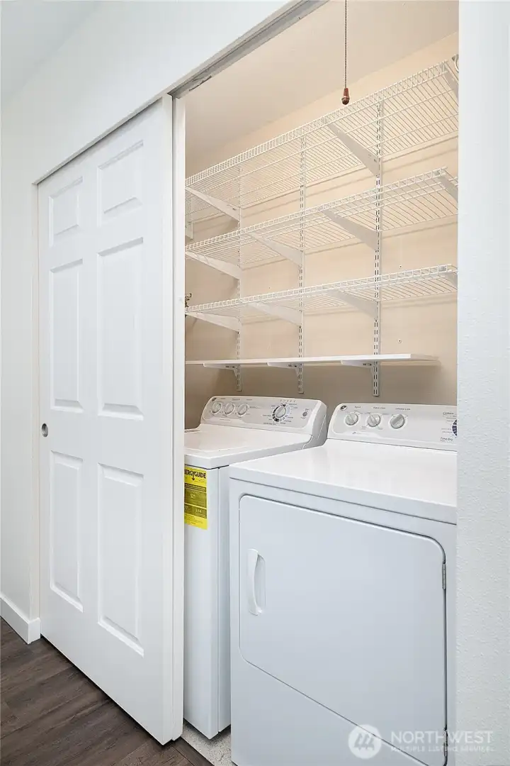 Full sized washer and dryer in the Utility closet