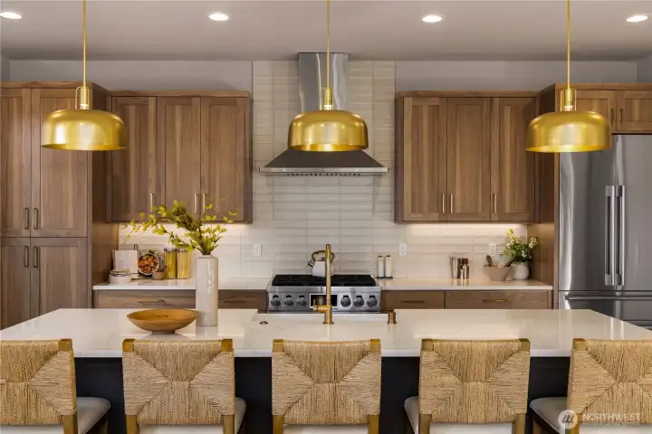 Expansive quartz entertaining island