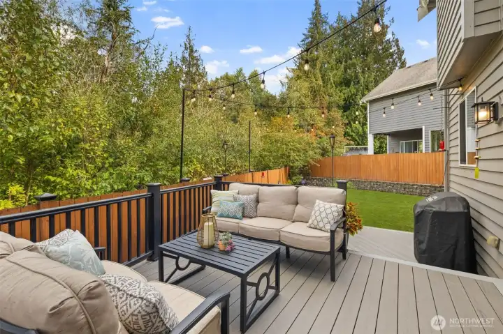 Extended deck for multiple entertaining areas