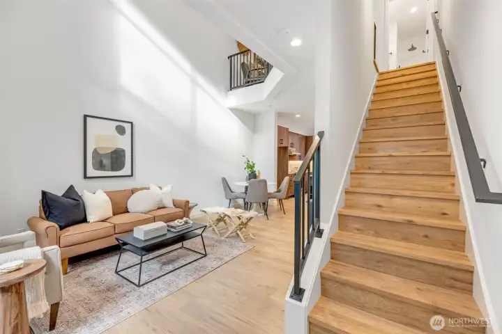Flooded with natural light!  Photo is of model home of same floorplan. Color schemes of finishes may vary.