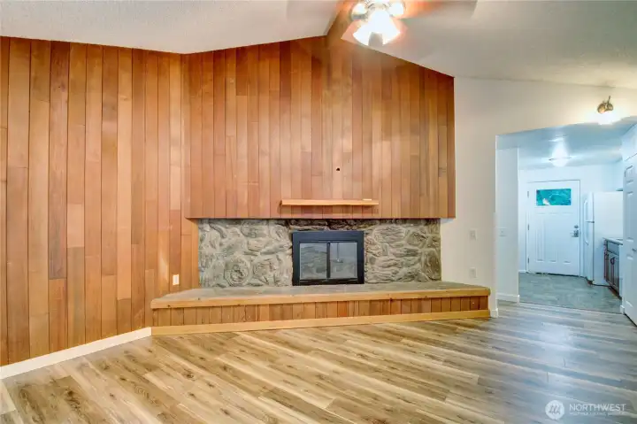 Wood Burning Fireplace in the Great Room.