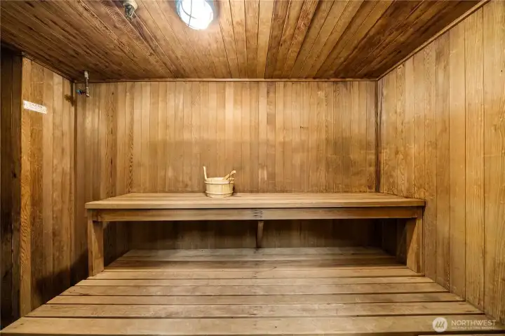 Community sauna—perfect for relaxing after a day on the slopes.