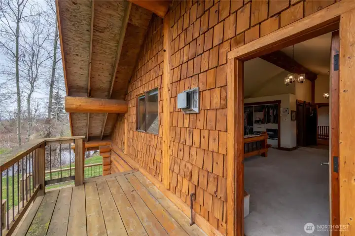 The balcony off the primary suite