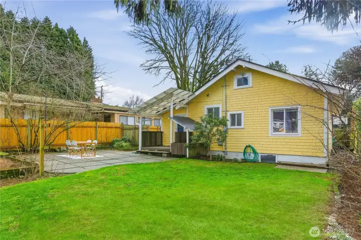 Fully fenced backyard