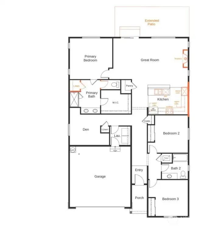 1860 floor plan with selections