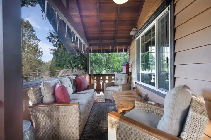 Relaxing covered deck