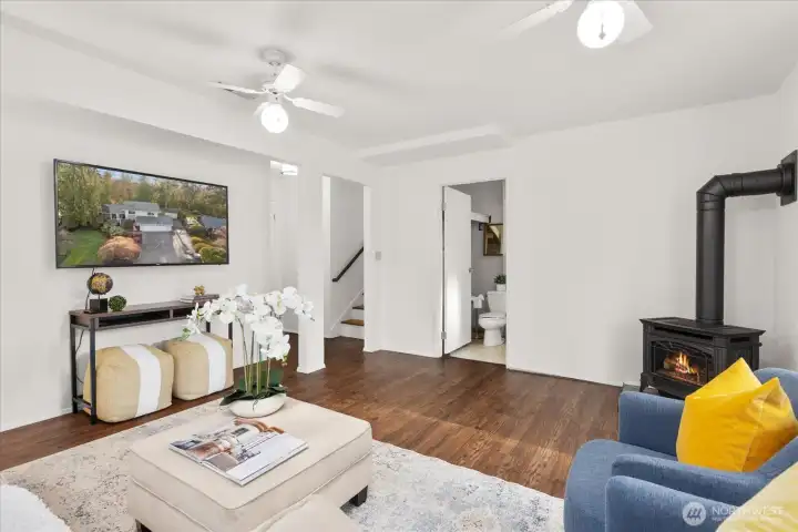 This space is perfect for movie nights, game days, or a play area.