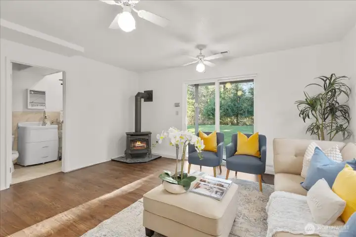 It can also serve as a second living area or multi-generational setup. The separation from the main level adds privacy and versatility.