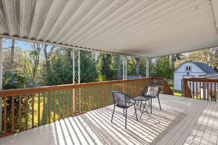 The covered back deck is truly built for entertaining and year-round enjoyment.