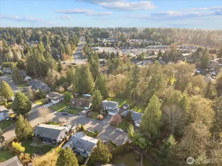 The neighborhood offers a balance of accessibility and quiet living