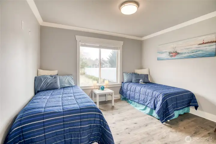 Bedroom 2 with east facing windows for a beautiful sunrise